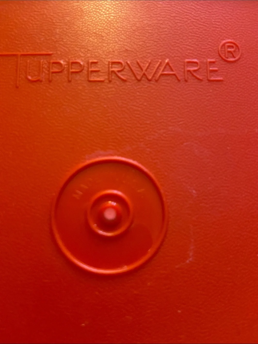 VTG, TUPPERWARE Made In USA Red Plastic Food Storage Container with Snap Handlet